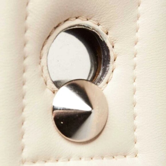 Fendi White Quilted Lambskin Leather Dotcom Click Small Shoulder Bag - 8BN299 - Picture 12 of 12